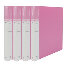 현풍 40매 비보 클리어화일 인덱스 A4, 분홍색, 4개