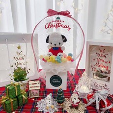 LOVELY FARM Merry Christmas角色玩偶氣球+壓克力樹+購物袋組 Care Bears, 帕恰狗