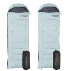 몽크로스 바젤 머미형 컴팩트 캠핑침낭 + 압축가방, 민트, 2세트