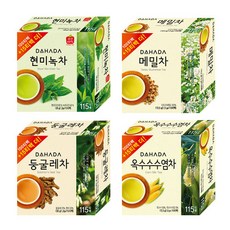 다하다 현미녹차 + 메밀차 + 둥굴레차 + 옥수수수염차 티백 세트, 1세트, 138g