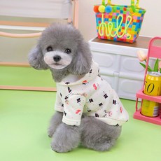 파스텔펫 반려동물 윈터 패턴 후드티, 아이보리