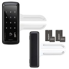 Link 유리문 전용 스마트 도어락 + 고리형 카드키 2p + 부착식 카드키 2p + 양문형 홀더 세트 LG-300