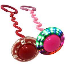 아가플러스 루키 LED 발목 줄넘기 2종, 레드, 핑크