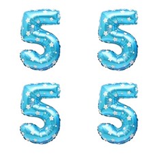 숫자 은박 풍선 소, 별블루 5, 4개