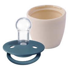 BIBS 디럭스 실리콘 쪽쪽이 + 아이벨류 실리콘 화분캡 세트, 0~36개월, 페트롤(쪽쪽이), 아이보리(화분캡)