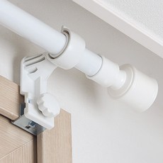 現代窗簾桿 25mm + 無孔掛鉤桿 3P 套裝, 白色(窗簾桿)