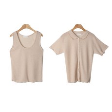 린넨반팔가디건