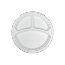 環保甘蔗紙盤 3格 26cm, 1入, 500入