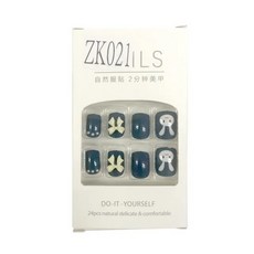 穿戴甲 立體彩繪款美甲貼片 24個 zk021 美甲貼片組, 1盒