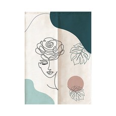 빈테리어 페이스 컨투어 드로잉 파티션 커튼 양문형