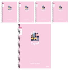 아이비스 초등 슬림 영어 여 좁은칸 노트 12540, 핑크, 5개
