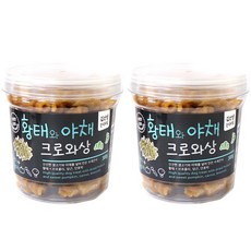 아침애간식 강아지 크로와상 간식 300g, 2개, 황태 + 야채 혼합맛