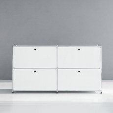 마켓비 심플리 2 x 2 수납장 4문 BC018 방문설치, 화이트