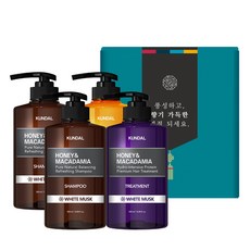 KUNDAL 昆黛爾 蜂蜜&澳洲堅果洗沐節慶4件禮盒 白麝香 A款, 1盒