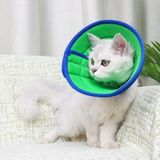파스텔펫 반려동물 투컬러 메쉬 넥카라, 블루, 1개
