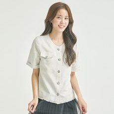 트위드 블라우스