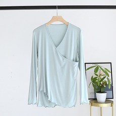 하늘하늘 얇은 임산부 수유 긴팔 잠옷