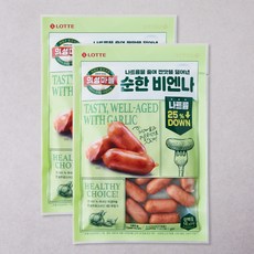 롯데 의성마늘 순한 비엔나, 180g, 2개 - 아기소시지