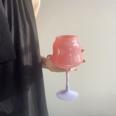 法國Mars甜馬卡龍居家咖啡廳玻璃香檳杯 粉藍色 MMM3021, 1個, 420ml
