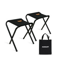 캠핑 의자-추천-노마드 더블랙 BBQ 미니체어 2p + 전용 파우치 세트, 1세트, 블랙