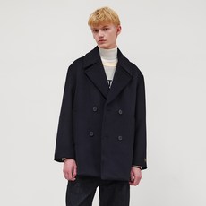 마인드브릿지 남성용 캐시미어 오버핏 더블 하프 코트 MWCA7103