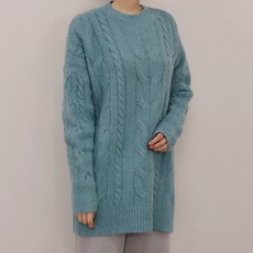 여성용 트위스트 꽈배기 롱니트
