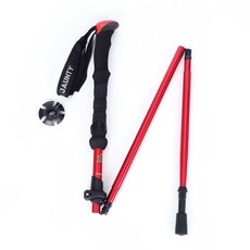 안시스터즈 4단 폴딩 등산스틱, 레드, 1개