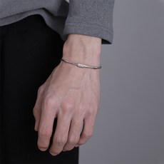 붓다베스트 남성용 S925 은도금 뱀줄 체인 팔찌