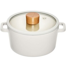 klina LUA系列 IH電磁爐適用 雙耳湯鍋 奶油白 16公分, 16cm, 1個