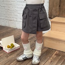 Starbean 女童款不對稱工裝鬆緊裙