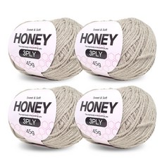 니뜨 허니 3ply 뜨개실 45g x 4p + 무료 도안 세트