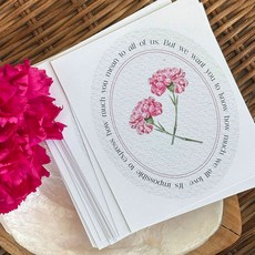 베스트팩 핑크 카네이션 타원 스티커 5.5 x 7 cm, 혼합색상, 40개