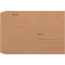 봉투를만드는사람들 접착식 우편 각대봉투 두줄 양면 테이프 9절 100p, B5, 1개