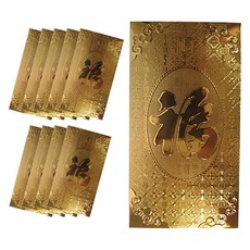 UH家居裝飾 福字燙金紅包袋, 10個, 金色