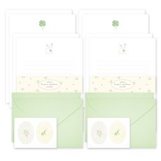 Dash & Dot To You My Dear 信紙組 03 幸運兔 (信紙8張+信封4張) 2入組, 2組, 03 幸運兔子