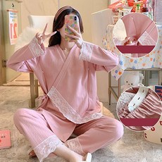 에스텔라 귀여운 디자인 임산부 잠옷 상하 세트 PJM404