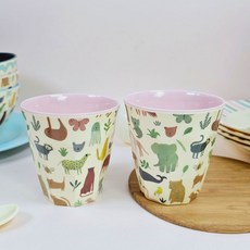 라이스 유아용 컵 중, 동물원 핑크, 2개, 270ml