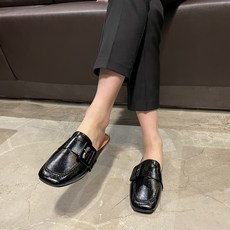 여성용 스퀘어팁 버클 블로퍼 SN397
