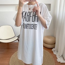 빅사이즈 레터링 루즈핏 임산부 반소매 수유 티셔츠