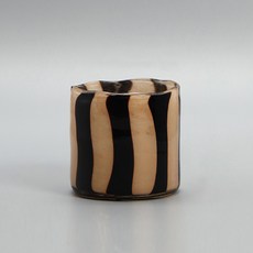 심플앤글로우 다용도 줄무늬 감성 유리 미니 꽃병 12cm, 핑크