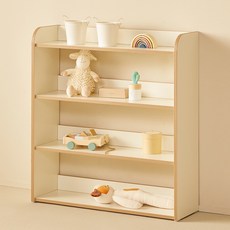 YEDAUM 幼兒用4層矮教具書架, 乳霜