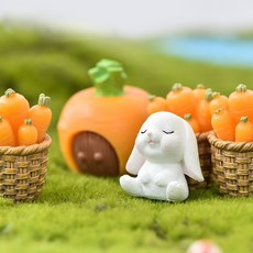 Morning Scent 蘿蔔村兔子迷你公仔 3*4cm 白色8入, 1組