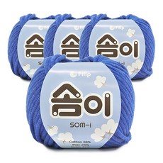 쎄비 솜이 패브릭얀 뜨개실 65g x 4p, 로얄블루, 4개