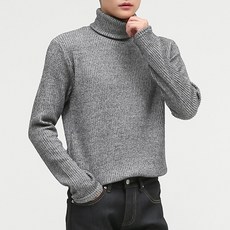 남성용 투톤골지 폴라니트