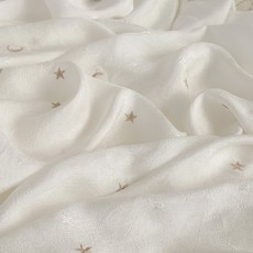 마이리틀데이지 유아용 별달자수 여름 트리플 인견 블랭킷 이불, 화이트 화이트