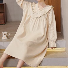DM 빅사이즈 임부용 프릴 잠옷 원피스