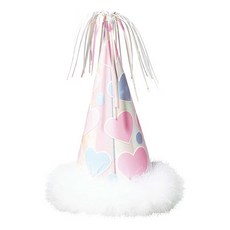 SUPER PARTY 派對城 Iridescent Hearts 派對帽 9吋，附彈性繩，成人及兒童皆適戴, 愛心, 1個