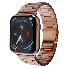 미아크 애플워치 메탈 스트랩 밴드 42/44/45mm호환, 로즈골드