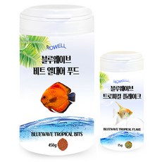 로웰 블루웨이브 트로피컬 플레이크 15g + 비트 열대어 푸드 450g 세트, 1세트