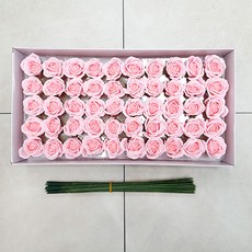 이플린 비누꽃 미니 자나 장미 50p + 일반 꽃대 50p DIY 세트